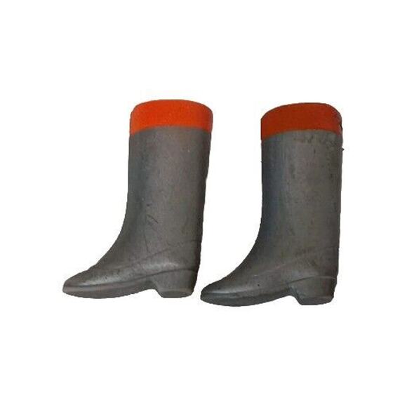 Barbie Zokko Silver Go Go Boots w/ Orange Stripe #1820 Japan Vintage - Picture 1 of 10